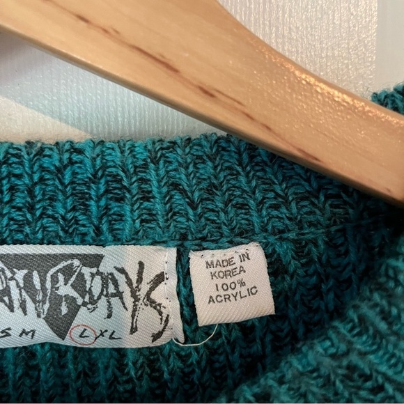 Saturdays | VINTAGE 90s Crewneck Sweater, Large, Blue, Relaxed, Grandpa - Picture 7 of 8